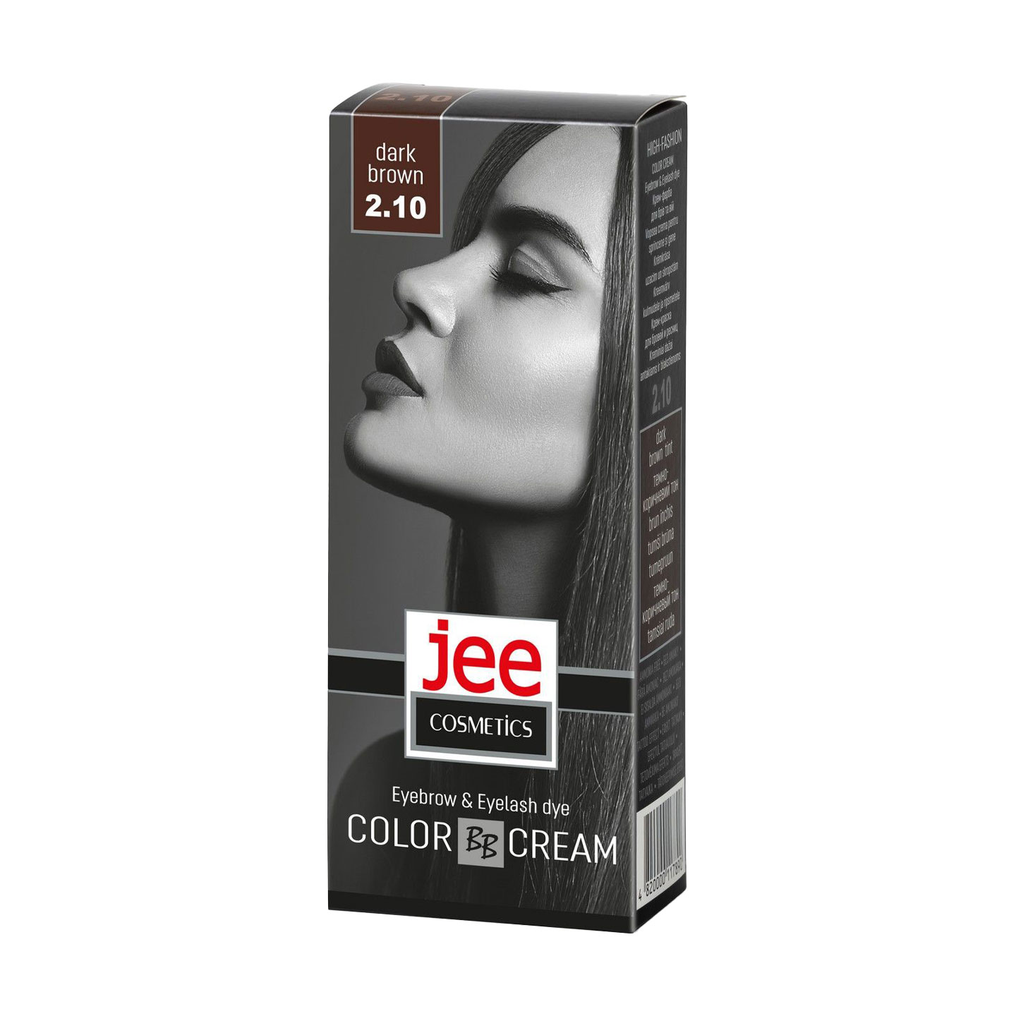 Крем-фарба для брів та вій Jee Cosmetics Eyebrow &amp; Eyelash Dye Color Cream 2.10 Темно-коричневий, 50 мл